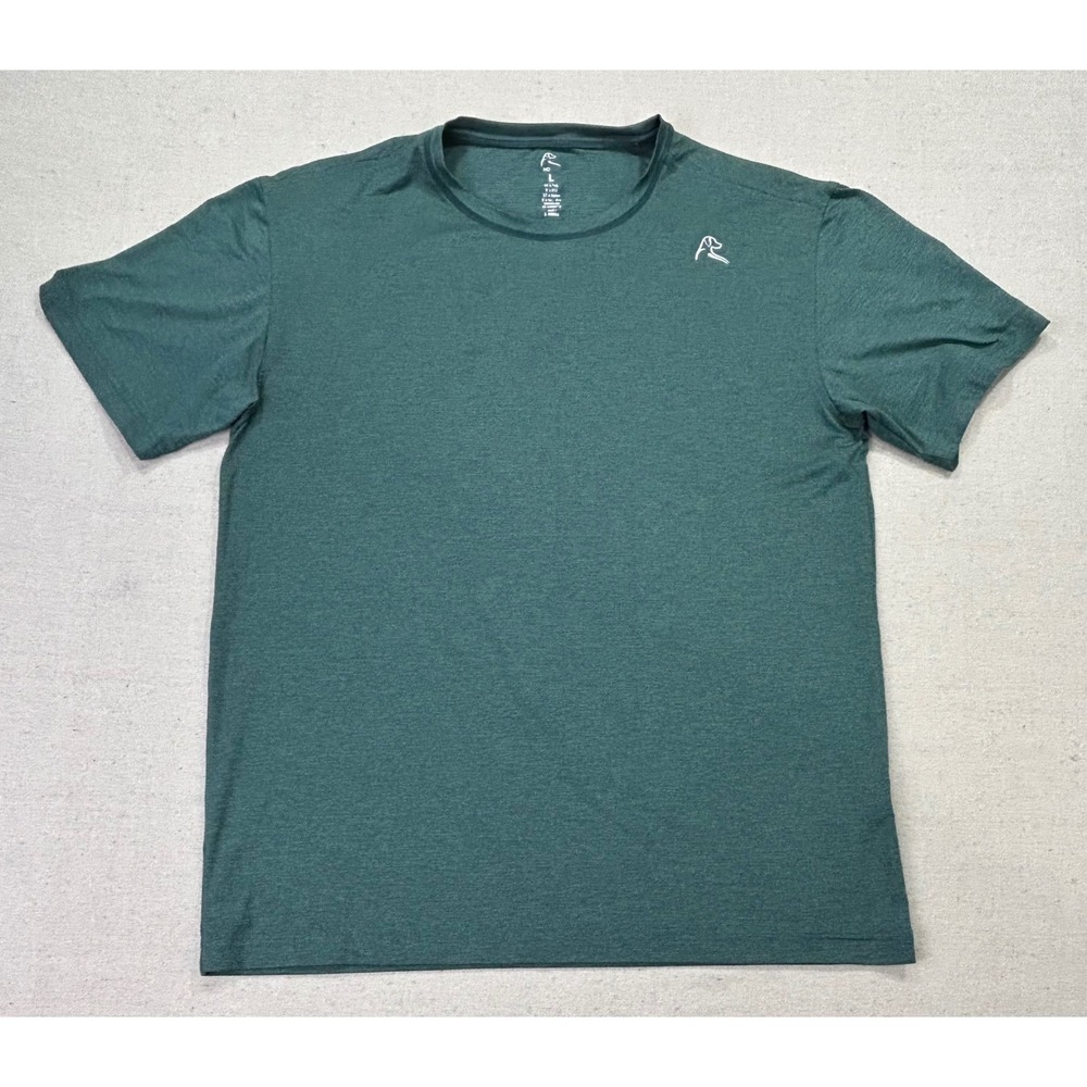 Rhone Reign Short Sleeve Training Tee Mens Large Green Heather Performance Shirt
